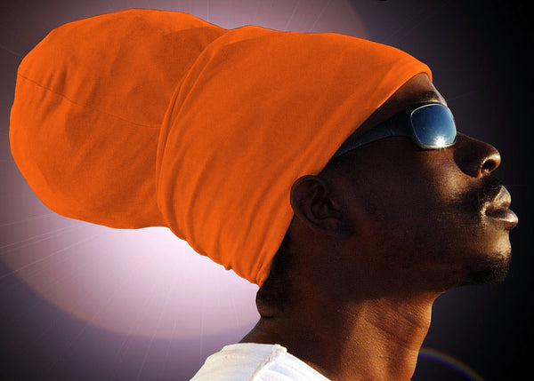 Unisex Orange Rasta Headwrap Turban
