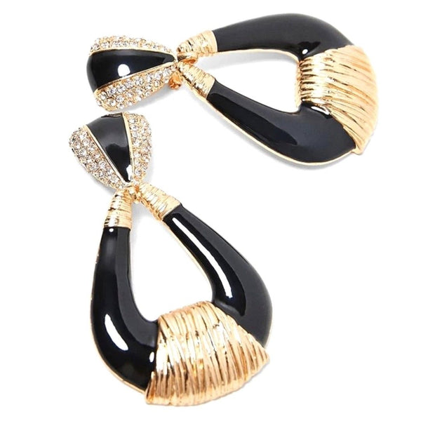 Wrapped Gold Tone Teardrop Dangle Fashion Jewelry Earrings