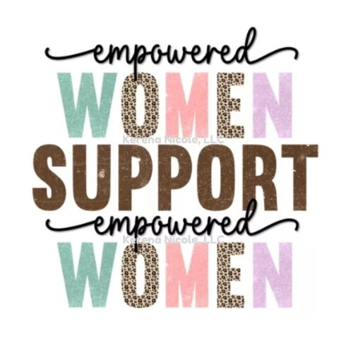 Ready To Press DTF Transfer Empowered Women Support Pastels Leopard