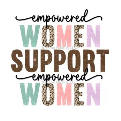 Ready To Press DTF Transfer Empowered Women Support Pastels Leopard