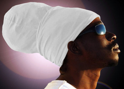 Unisex White Rasta Headwrap Turban