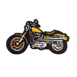 Motorcycle Yellow Black Iron-On Patch