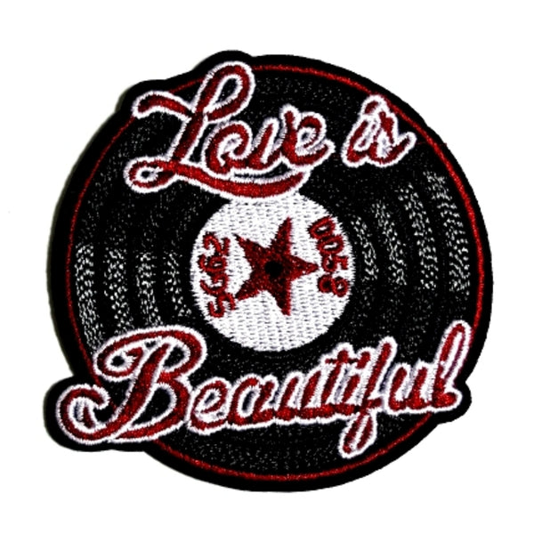 Love is Beautiful Record Iron-On Patch