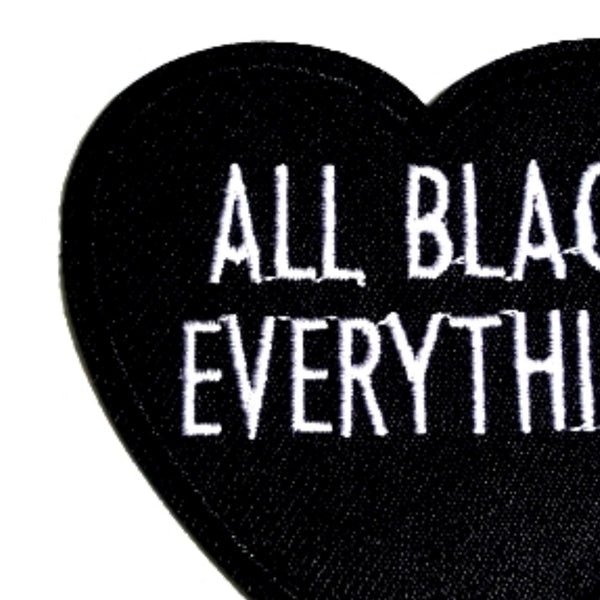 Heart All Black Everything Iron-On Patch