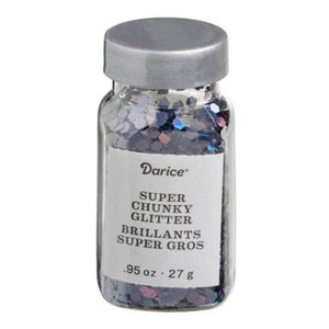 Darice™ BLACK Iridescent Chunky Hexagon Glitter