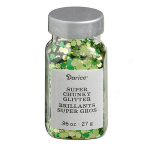 Darice™ GREEN MIX Chunky Hexagon Glitter