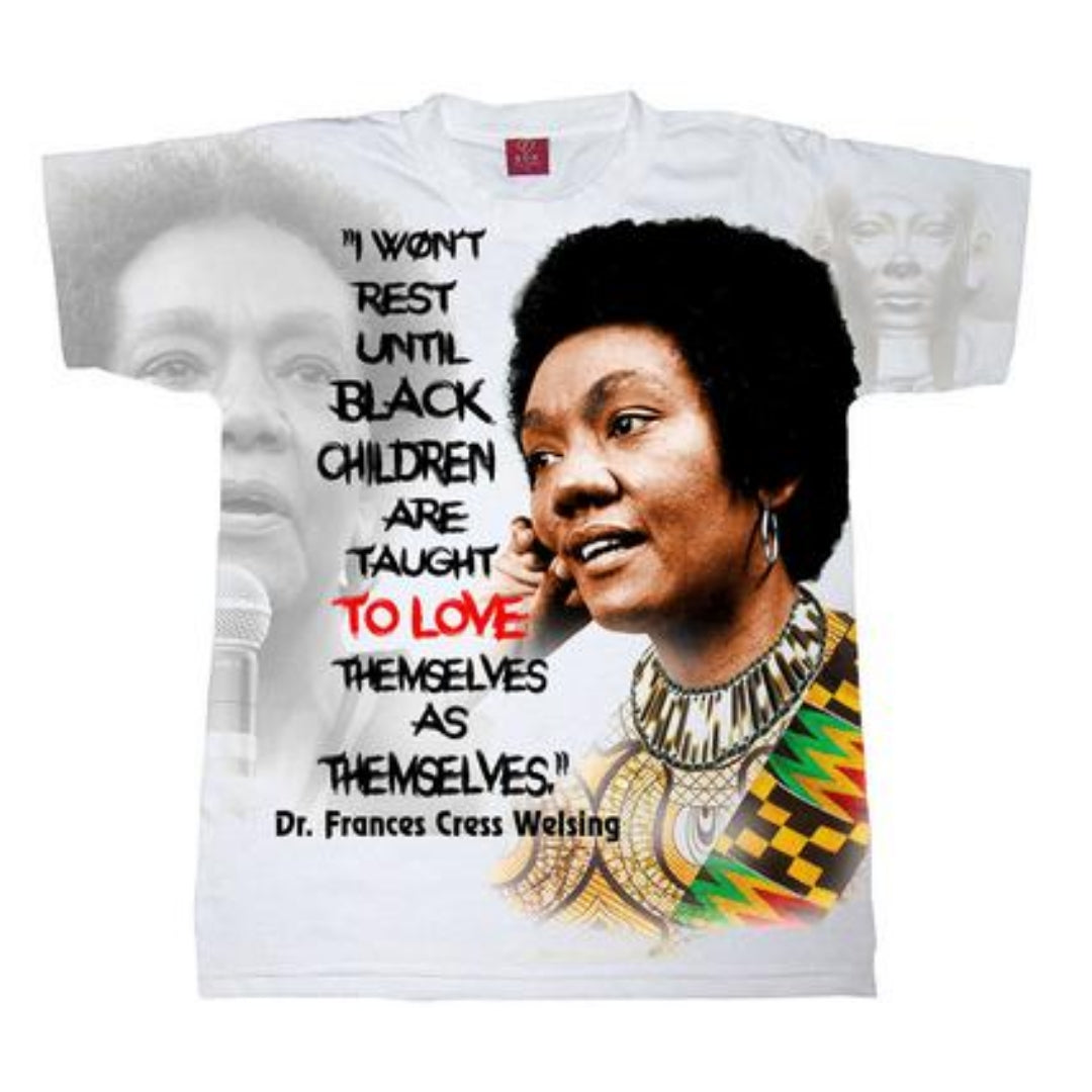 Black Children Love Yourself Dr Frances Cress Welsing Crew Neck Unisex Kente Tshirt