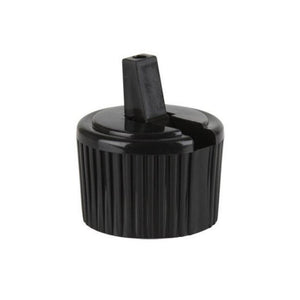 Black Ribbed Dispensing Caps - Bottle Cap Size: 24-410