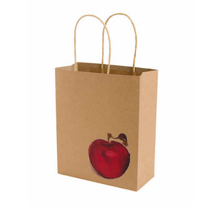 Red Apple Kraft Handle Paper Party Favor Wedding Gift Bags - Set of 3