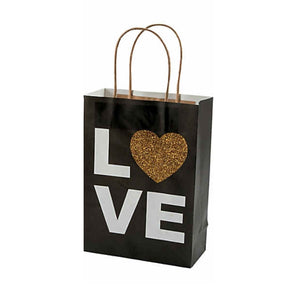 LOVE Kraft Paper Wedding Holiday Gift Bags - Set of 10