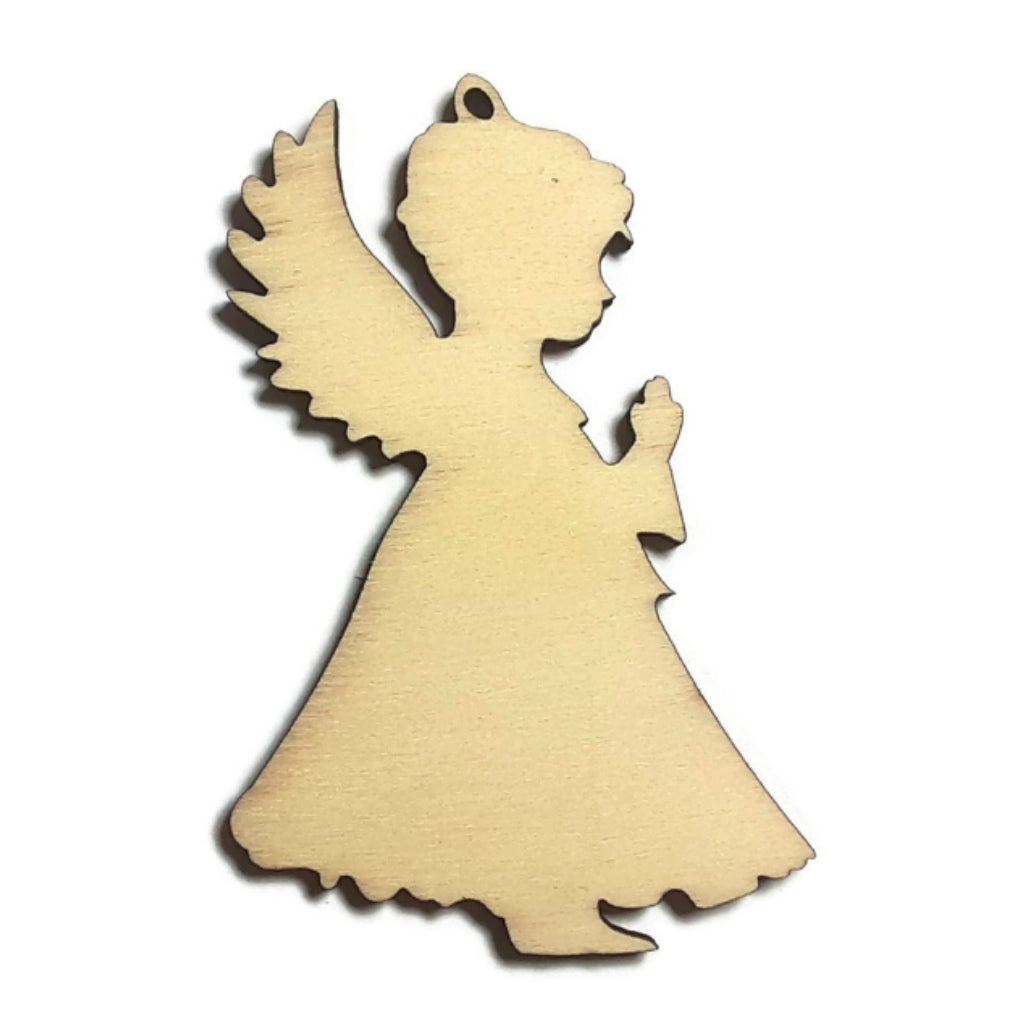 CHRISTMAS ANGEL Unfinished Ready to Decorate Natural Wood Cutout