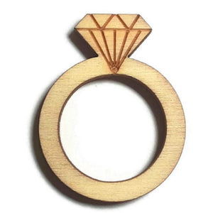 DIAMOND RING Unfinished Ready to Decorate Natural Wood Cutout