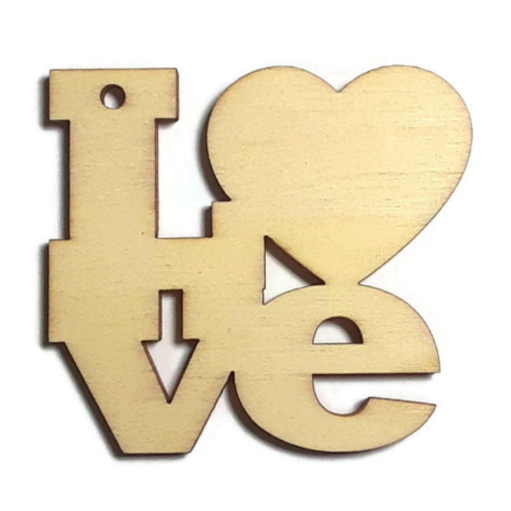 LOVE Unfinished Ready to Decorate Natural Wood Cutout