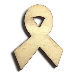 AWARENESS RIBBON Unfinished Ready to Decorate Natural Wood Cutout