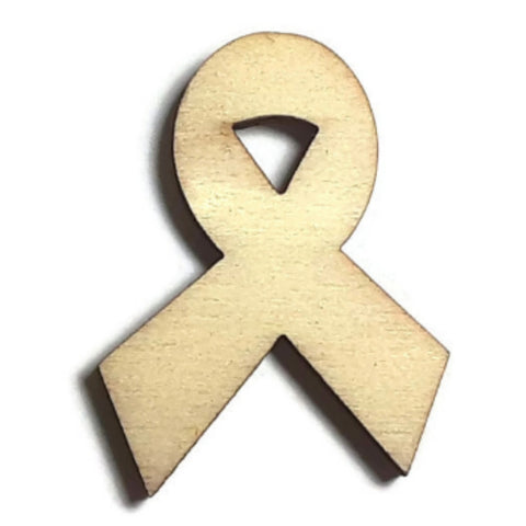 AWARENESS RIBBON Unfinished Ready to Decorate Natural Wood Cutout