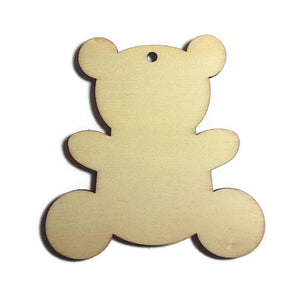 TEDDY BEAR Unfinished Ready to Decorate Natural Wood Cutout