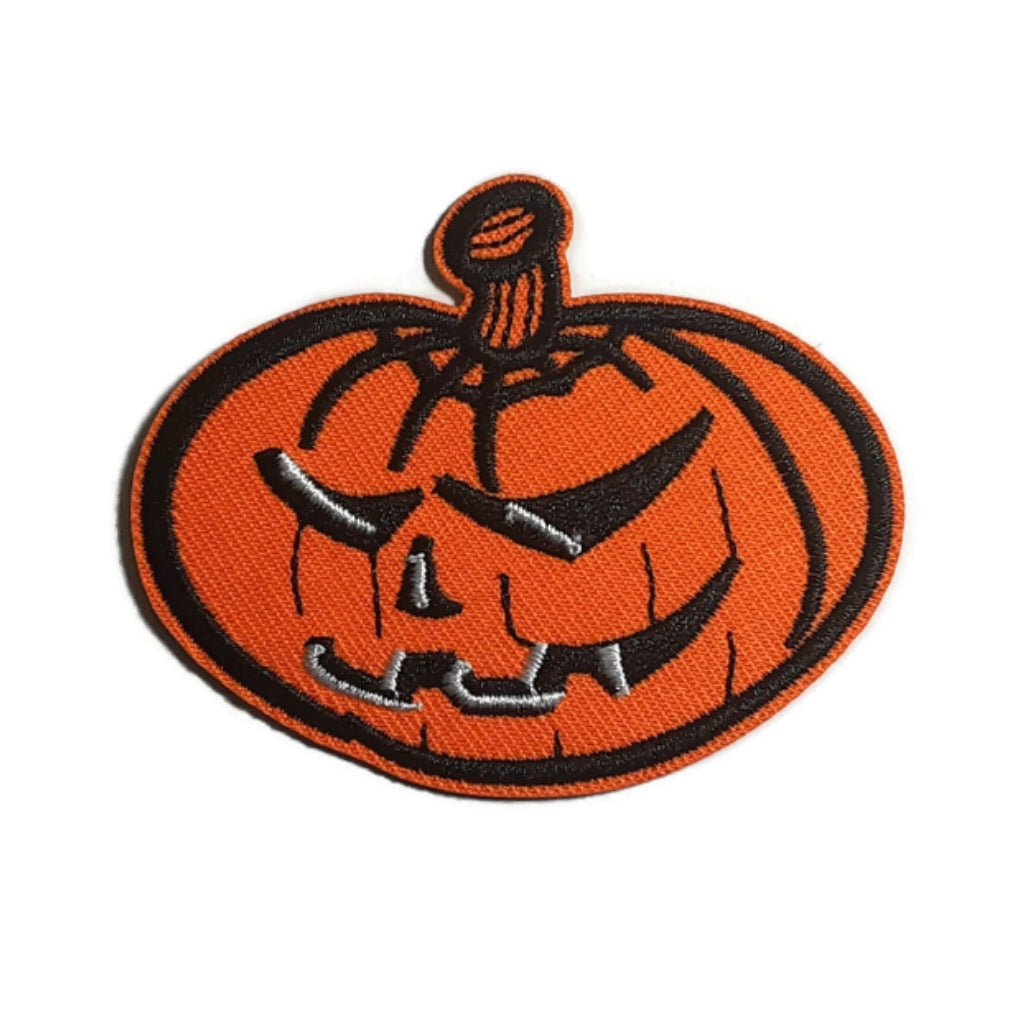 Scary Halloween Pumpkin Iron-On Patch