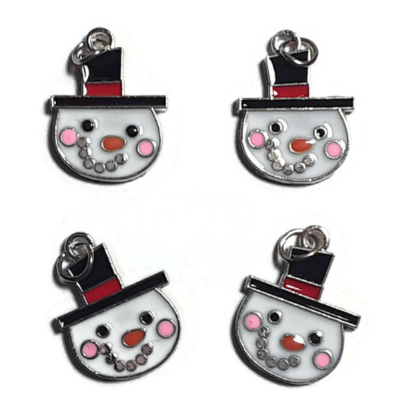 Winter Snowman Face Charms