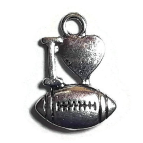 I Love Football Necklace Earring Bracelet Charms - Set of 20