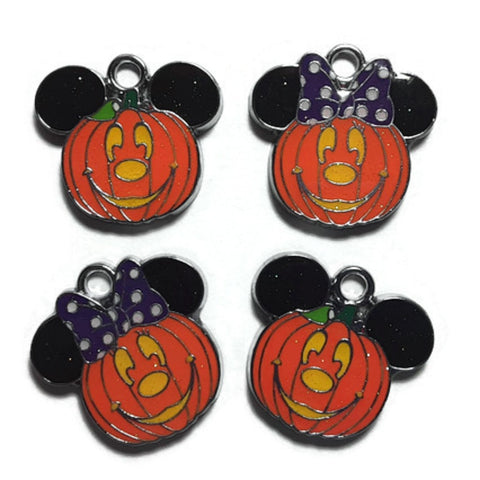 Mickey Minnie Halloween Pumpkin Jewelry Bracelet Necklace Charms
