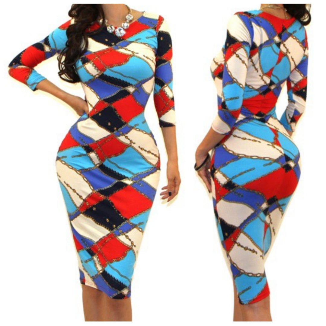 Got Style Winter 3/4 Sleeve Bodycon Party Cocktail Dress