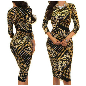 Got Style Star Studded 3/4 Sleeve Bodycon Party Cocktail Dress