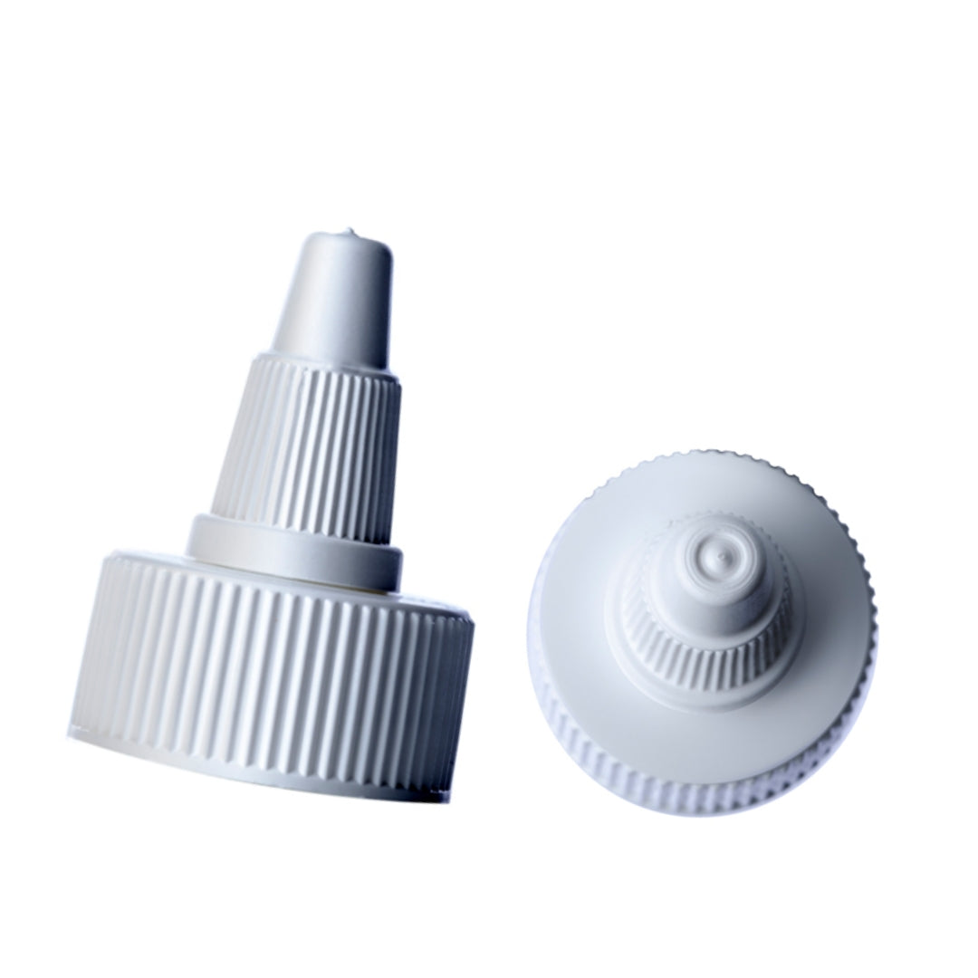 White Twist Top Dispensing Caps - Bottle Cap Size: 20-410 - Set of 25