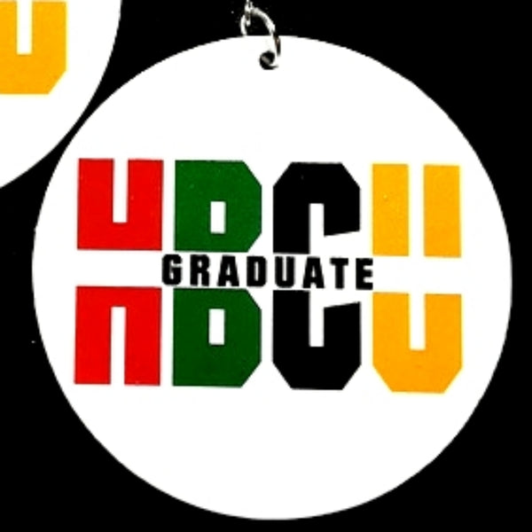 HBCU Graduate RGBY Statement Dangle Wood Earrings