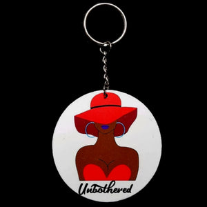 Unbothered Lady in Red Keychain