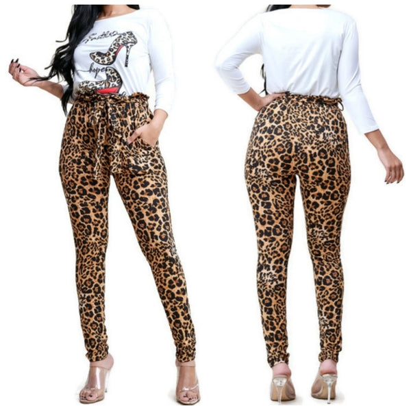 MM Faith Hope Love Ivory Top Leopard Pant Set