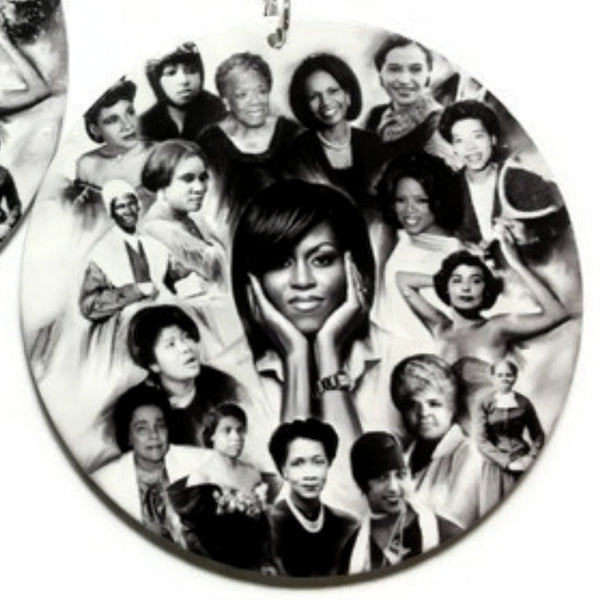 Phenomenal Black Women of History Large Statement Dangle Wood Earrings