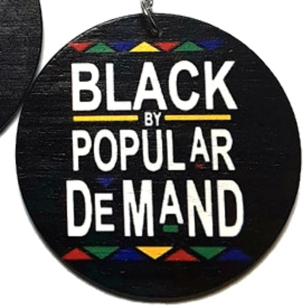Black By Popular Demand Statement Dangle Wood Earrings