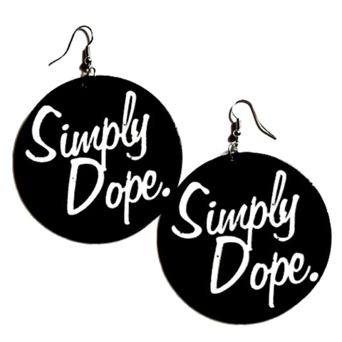 Vintage Simply Dope Statement Dangle Wood Earrings