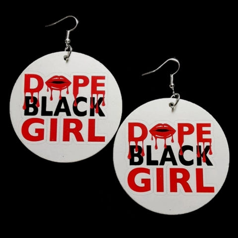DOPE BLACK GIRL Statement Dangle Wood Earrings