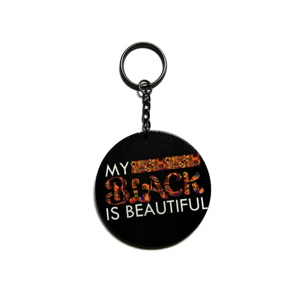MY BLACK Is Beautiful Kente Keychain