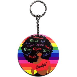 Beautiful Brave Queen Afro Keychain