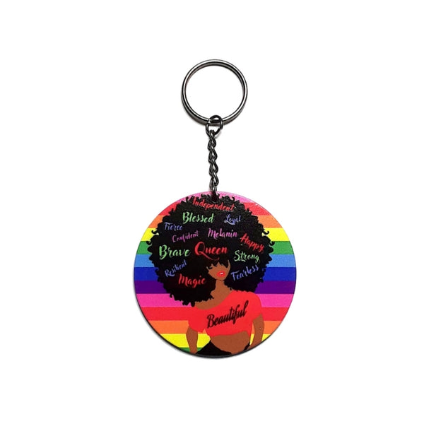 Beautiful Brave Queen Afro Keychain