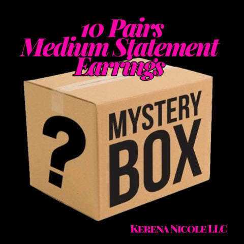 Medium Melanin Fashion Statement Wood Dangle Drop Earrings ~ 10 Pairs ~ MYSTERY BOX