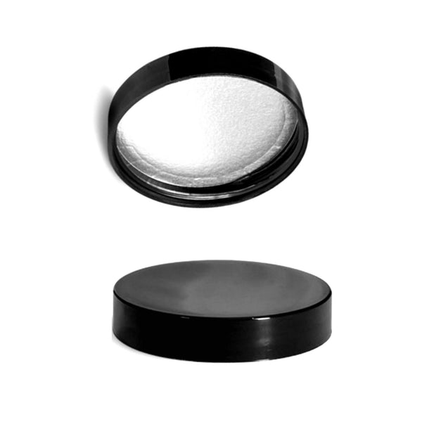 8oz Black Silver Lined Jar Caps - Cap Size: 70-400 - Set of 25