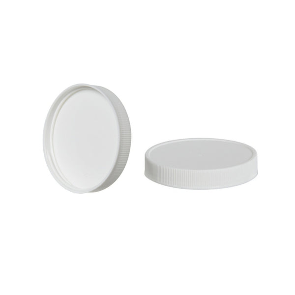 8oz White Ribbed Unlined Jar Caps - Cap Size: 70-400 - Set of 25