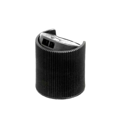 Black Ribbed Unlined Disc Dispensing Caps - Bottle Cap Size: 20-410 - Set of 25