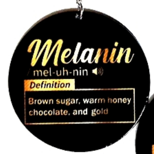The Definition of MELANIN Statement Dangle Wood Earrings