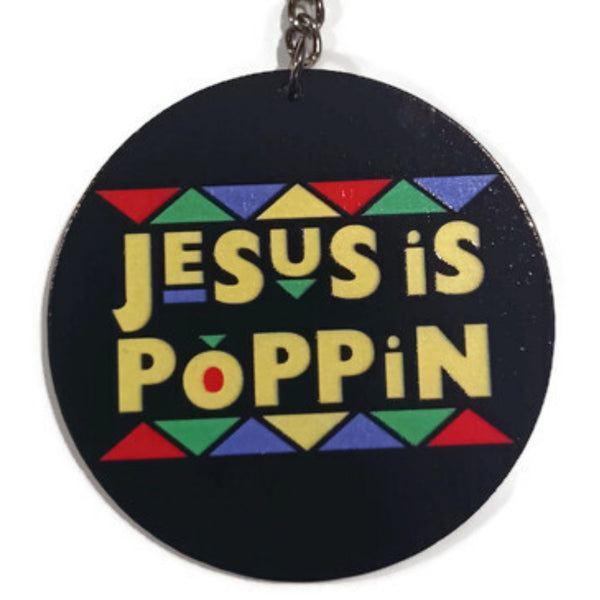Jesus is Poppin in Colors Keychain
