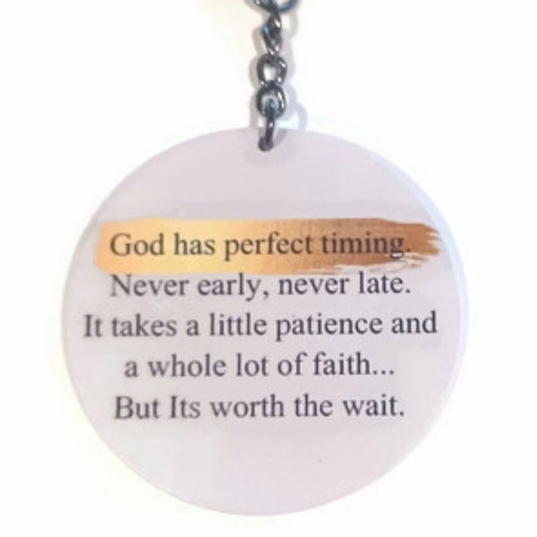 God Perfect Timing Keychain