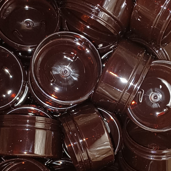 8oz Amber PET Low Profile Plastic Jars