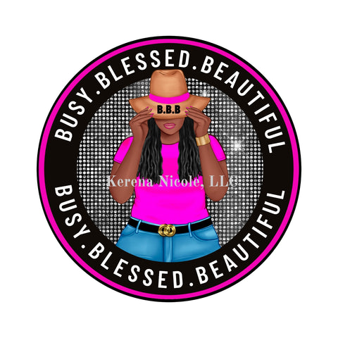 Ready To Press DTF Transfer Black Woman Busy Blessed Beautiful Pink