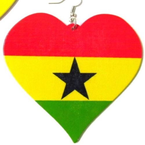 GHANA HEART Multi-Color Fashion Jewelry Dangle Handmade Earrings