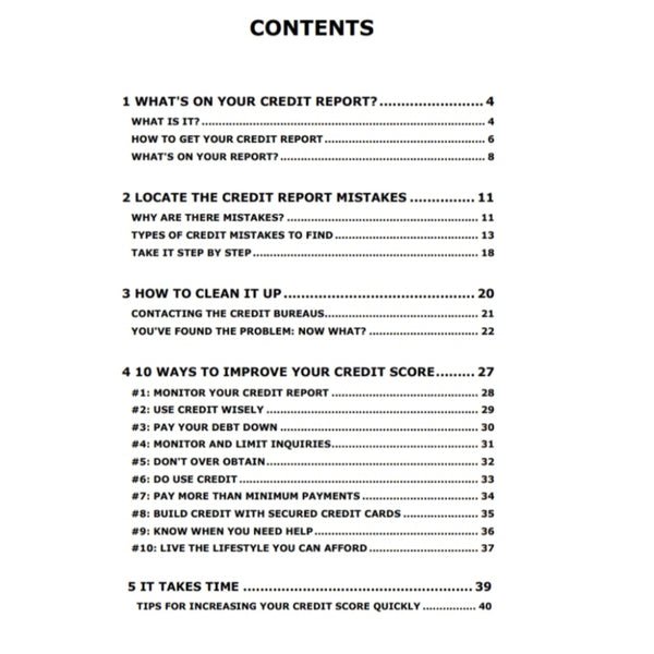 Simple Credit Repair PDF Format Instant Download Digital EBook