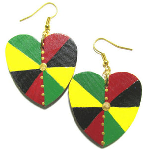 IRIE LOVE Multi-Color Rasta Fashion Jewelry Dangle Handmade Earrings
