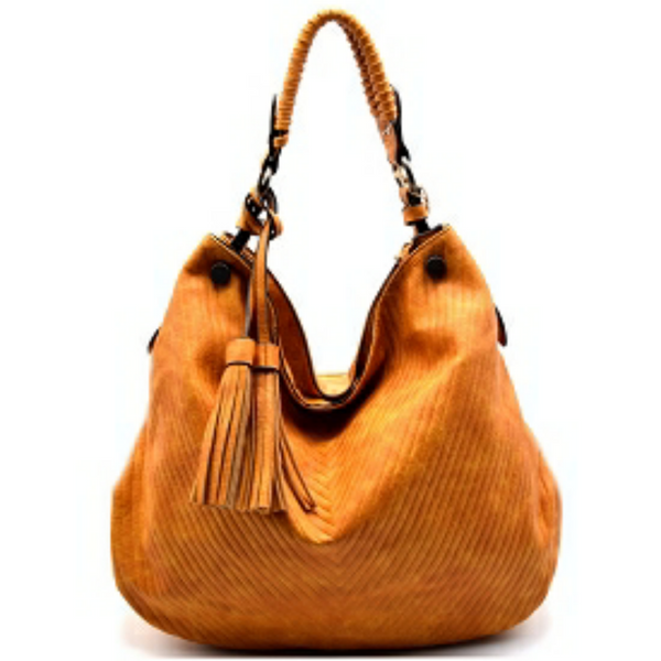Chill X by Le Miel V-Pattern Embossed Hobo Shoulder Handbag